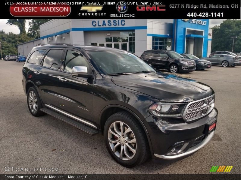 Brilliant Black Crystal Pearl / Black 2016 Dodge Durango Citadel Anodized Platinum AWD