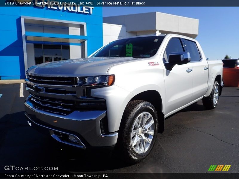 Silver Ice Metallic / Jet Black 2019 Chevrolet Silverado 1500 LTZ Crew Cab 4WD