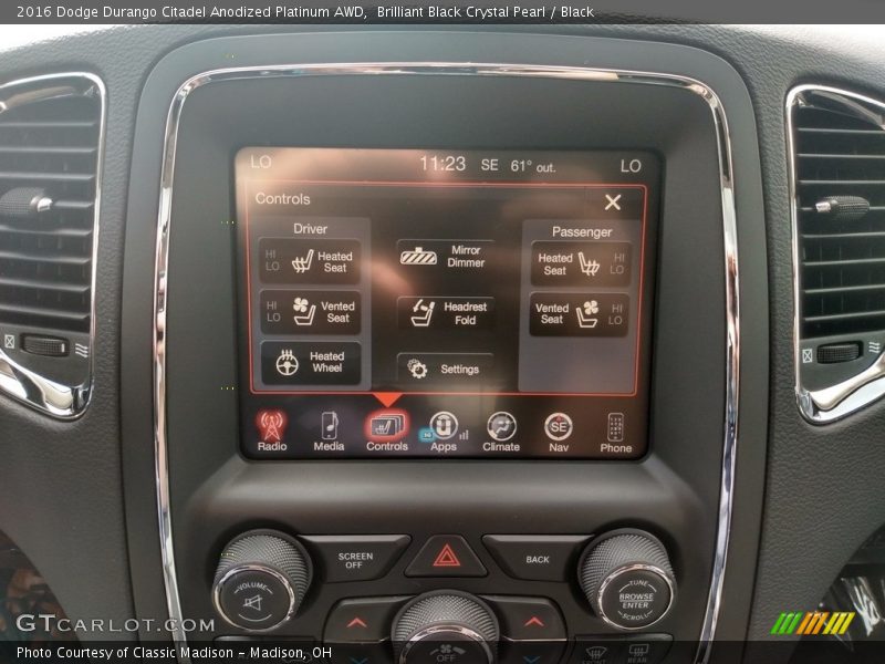 Controls of 2016 Durango Citadel Anodized Platinum AWD