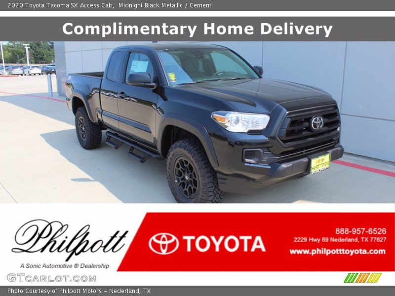 Midnight Black Metallic / Cement 2020 Toyota Tacoma SX Access Cab