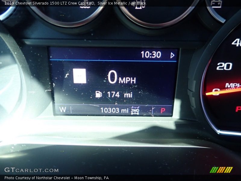 Silver Ice Metallic / Jet Black 2019 Chevrolet Silverado 1500 LTZ Crew Cab 4WD