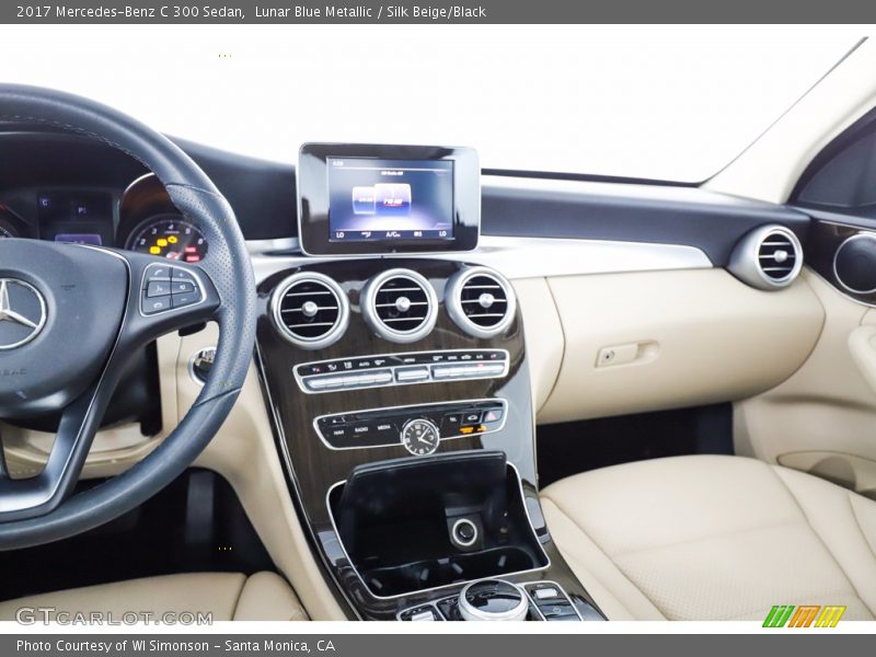 Lunar Blue Metallic / Silk Beige/Black 2017 Mercedes-Benz C 300 Sedan