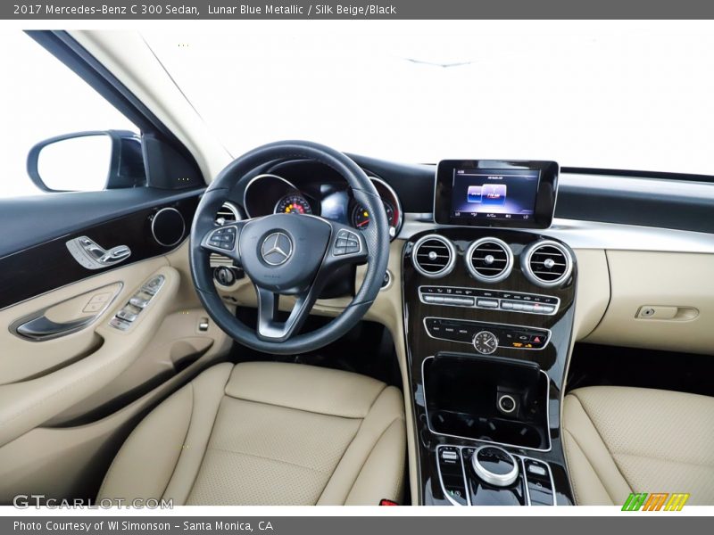 Lunar Blue Metallic / Silk Beige/Black 2017 Mercedes-Benz C 300 Sedan