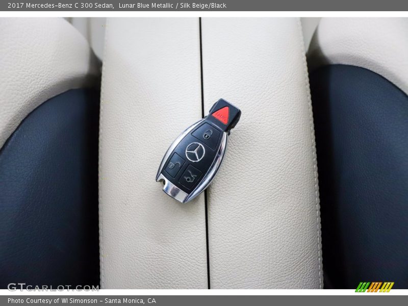 Lunar Blue Metallic / Silk Beige/Black 2017 Mercedes-Benz C 300 Sedan