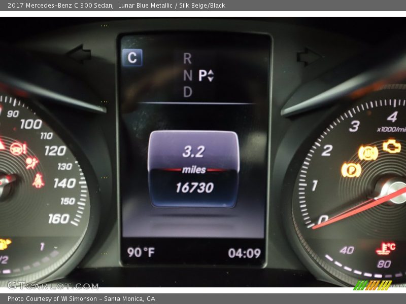 Lunar Blue Metallic / Silk Beige/Black 2017 Mercedes-Benz C 300 Sedan