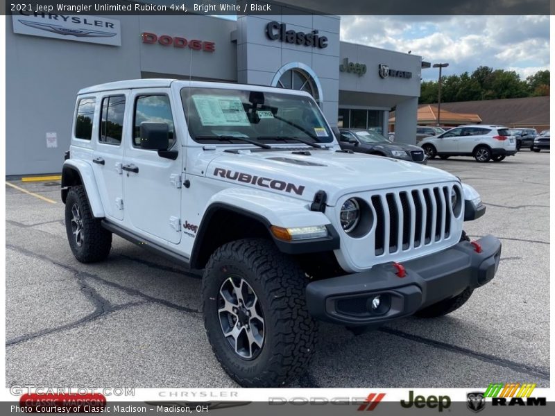 Bright White / Black 2021 Jeep Wrangler Unlimited Rubicon 4x4