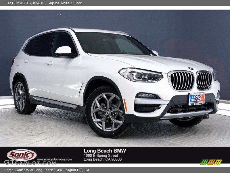 Alpine White / Black 2021 BMW X3 xDrive30i