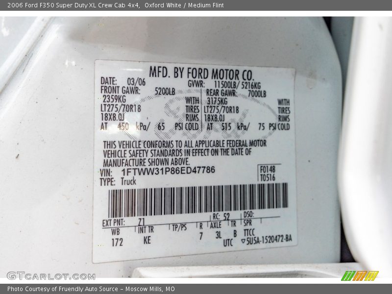 Oxford White / Medium Flint 2006 Ford F350 Super Duty XL Crew Cab 4x4