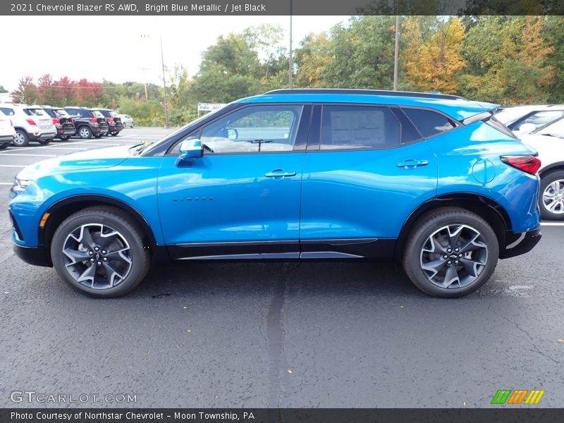 Bright Blue Metallic / Jet Black 2021 Chevrolet Blazer RS AWD