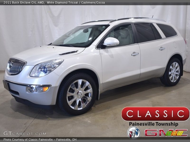 White Diamond Tricoat / Cashmere/Cocoa 2011 Buick Enclave CXL AWD