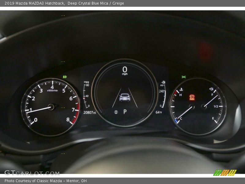 Deep Crystal Blue Mica / Greige 2019 Mazda MAZDA3 Hatchback