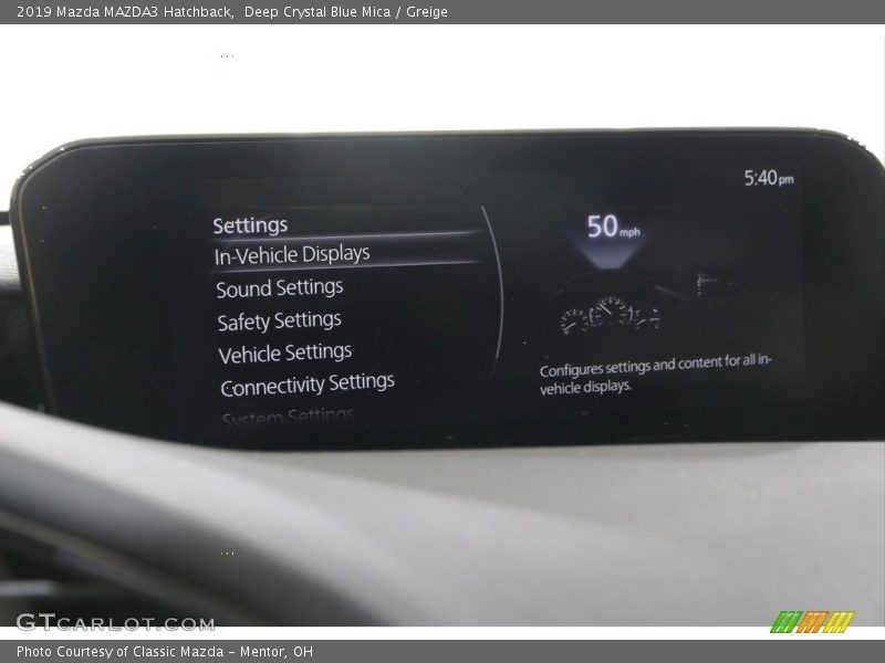 Deep Crystal Blue Mica / Greige 2019 Mazda MAZDA3 Hatchback