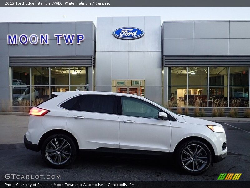 White Platinum / Ceramic 2019 Ford Edge Titanium AWD
