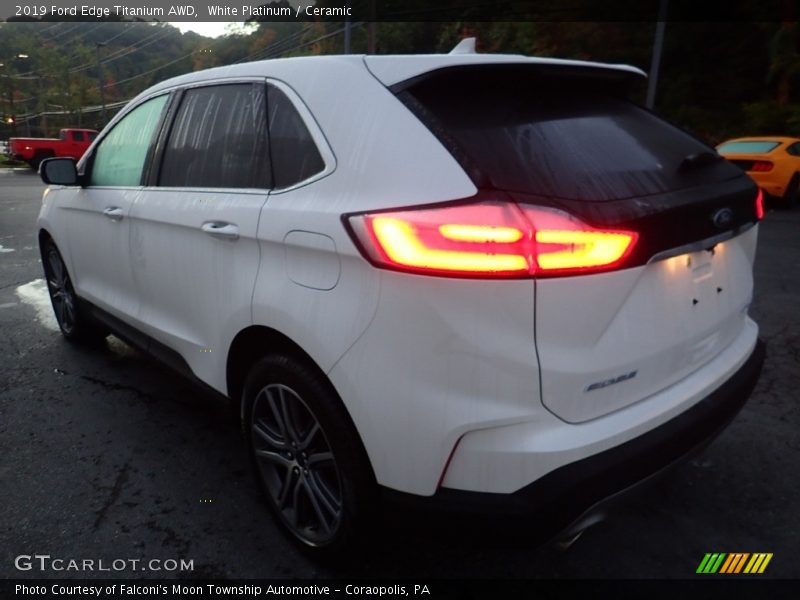White Platinum / Ceramic 2019 Ford Edge Titanium AWD