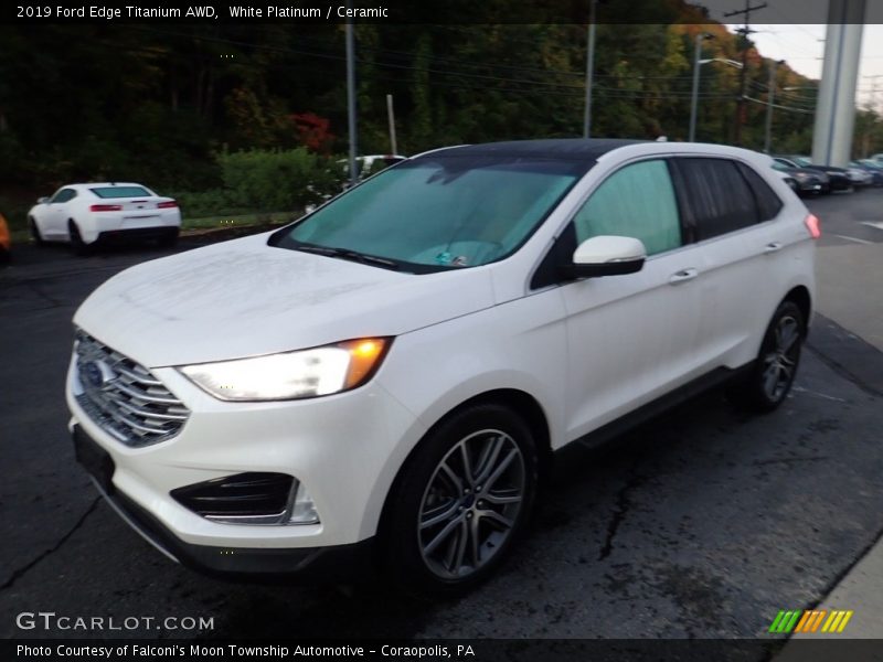 White Platinum / Ceramic 2019 Ford Edge Titanium AWD