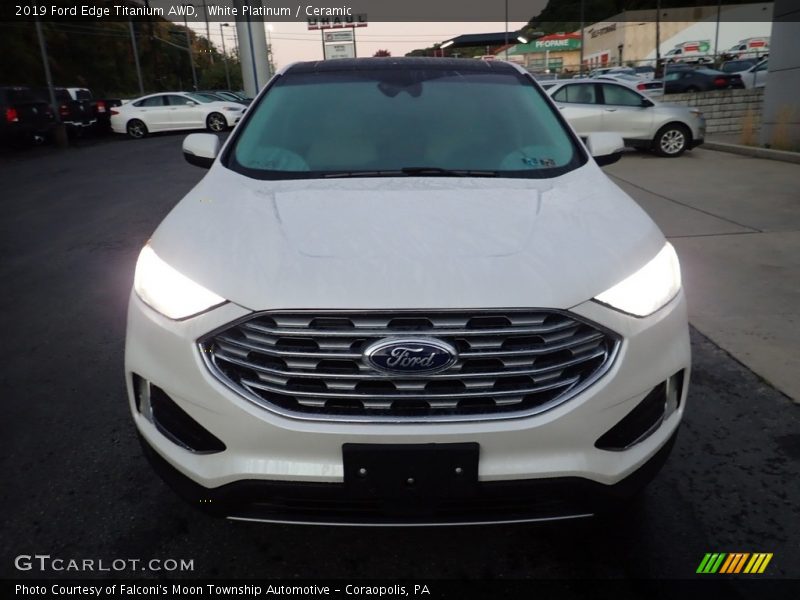 White Platinum / Ceramic 2019 Ford Edge Titanium AWD