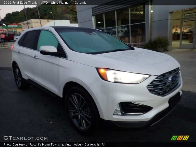 White Platinum / Ceramic 2019 Ford Edge Titanium AWD