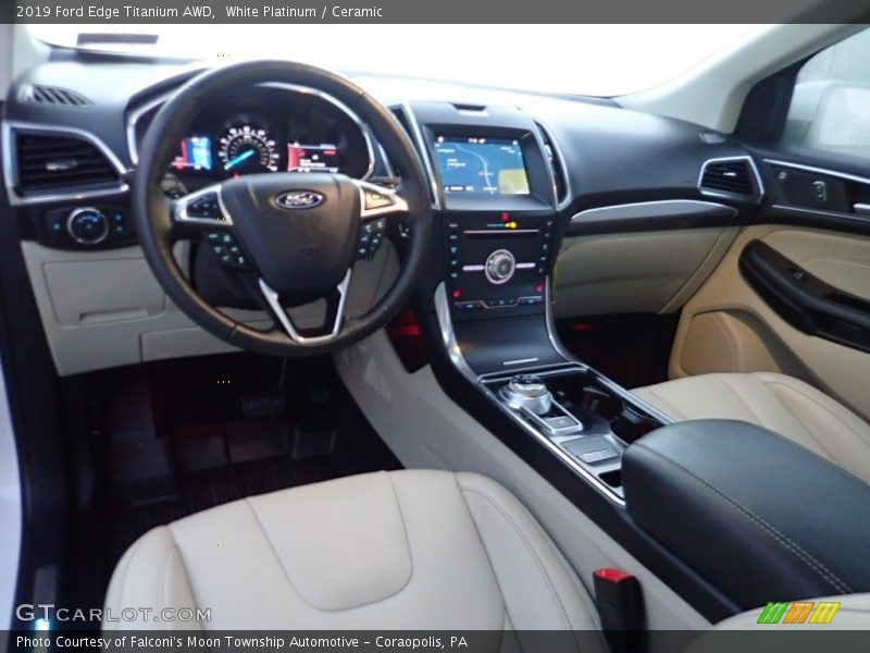 White Platinum / Ceramic 2019 Ford Edge Titanium AWD