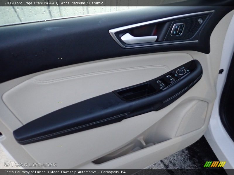 White Platinum / Ceramic 2019 Ford Edge Titanium AWD