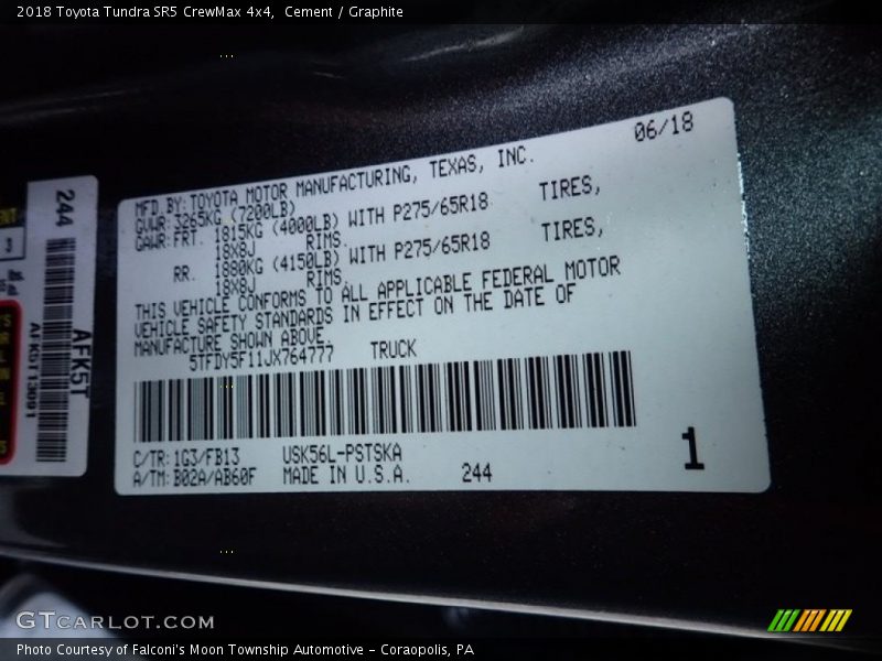 Cement / Graphite 2018 Toyota Tundra SR5 CrewMax 4x4