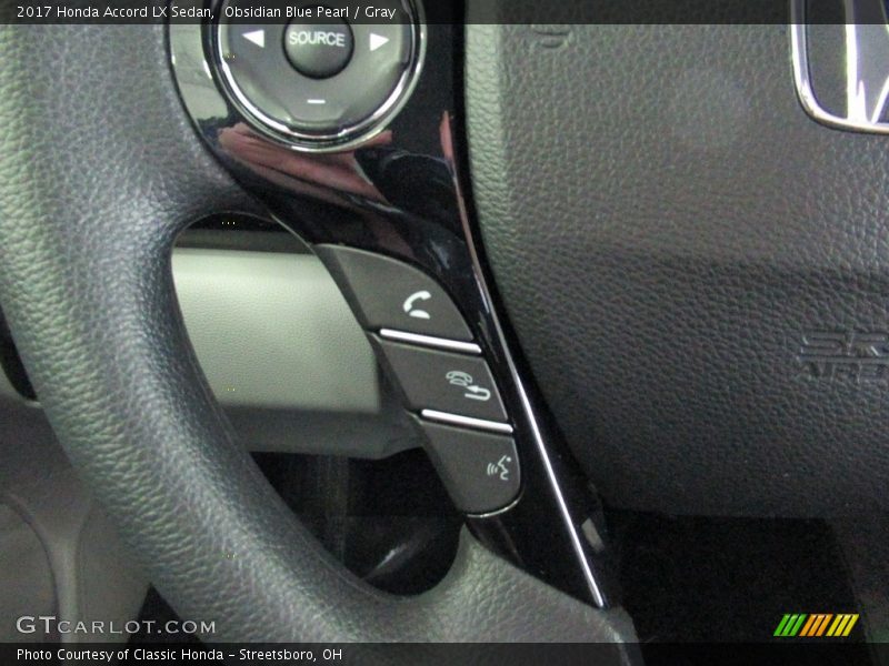 Obsidian Blue Pearl / Gray 2017 Honda Accord LX Sedan