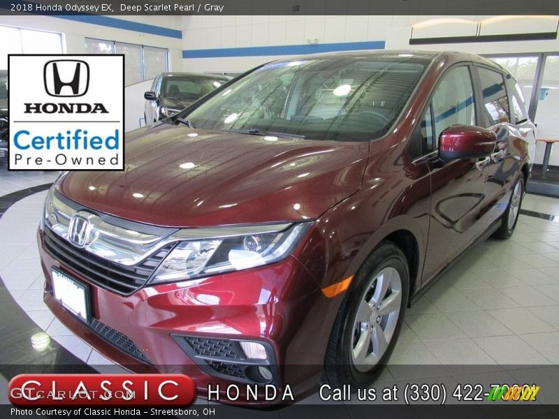 Deep Scarlet Pearl / Gray 2018 Honda Odyssey EX