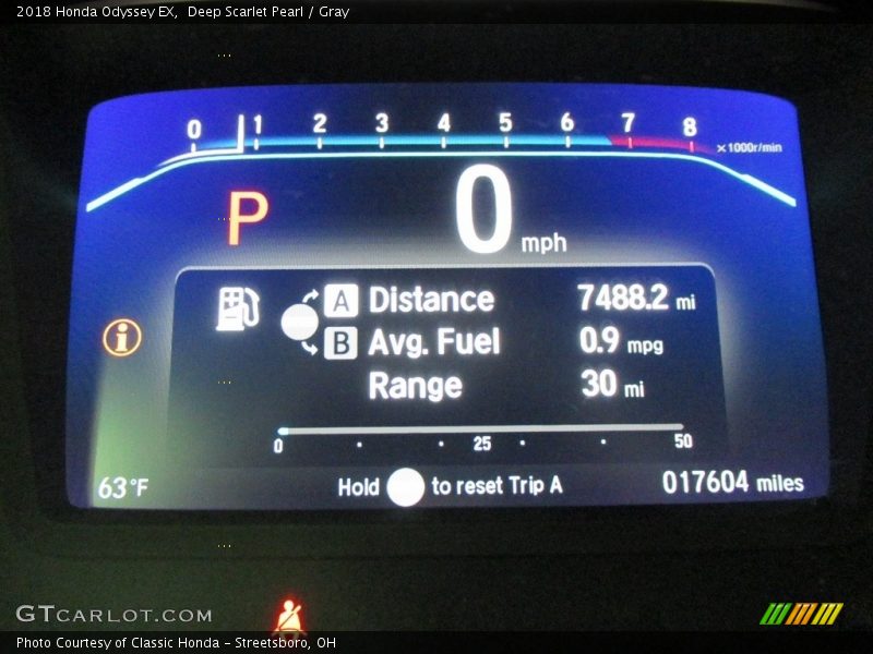 Deep Scarlet Pearl / Gray 2018 Honda Odyssey EX