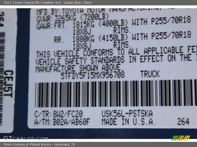 Cavalry Blue / Black 2021 Toyota Tundra SR5 CrewMax 4x4