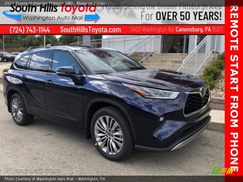 Blueprint / Gray 2020 Toyota Highlander Platinum AWD