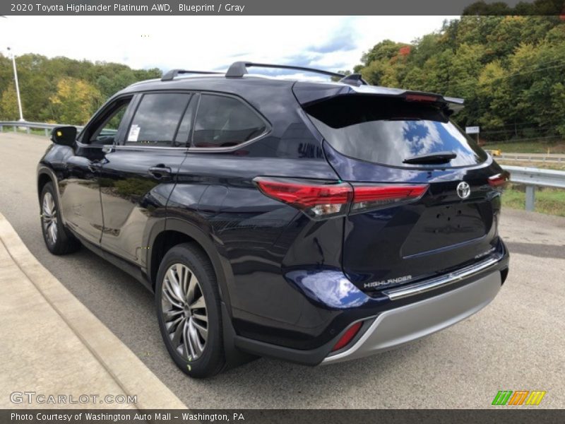 Blueprint / Gray 2020 Toyota Highlander Platinum AWD