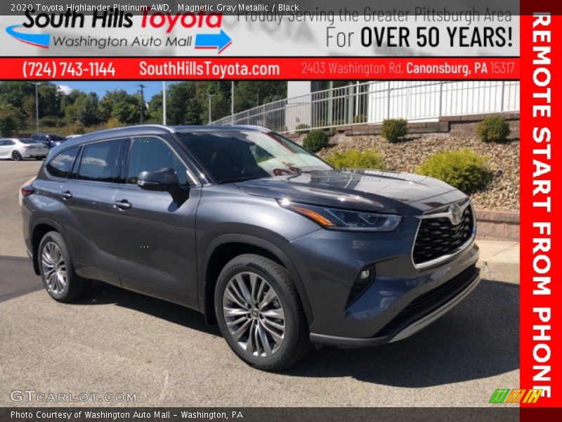 Magnetic Gray Metallic / Black 2020 Toyota Highlander Platinum AWD
