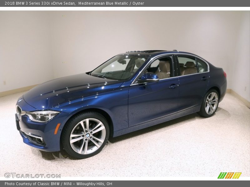 Mediterranean Blue Metallic / Oyster 2018 BMW 3 Series 330i xDrive Sedan