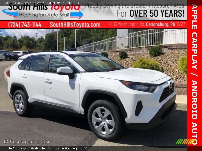 Super White / Nutmeg 2021 Toyota RAV4 LE AWD