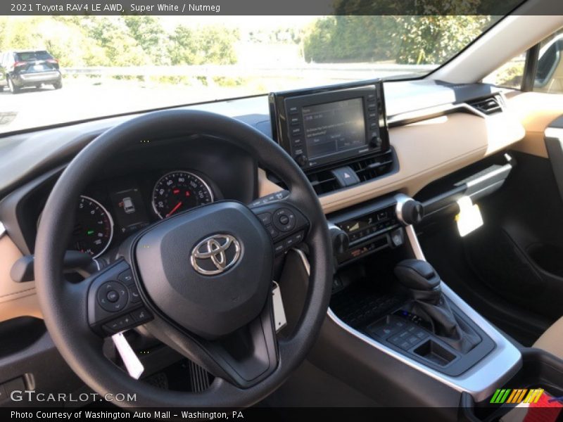 Super White / Nutmeg 2021 Toyota RAV4 LE AWD
