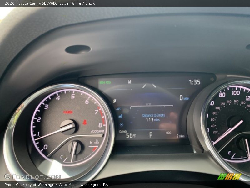 Super White / Black 2020 Toyota Camry SE AWD