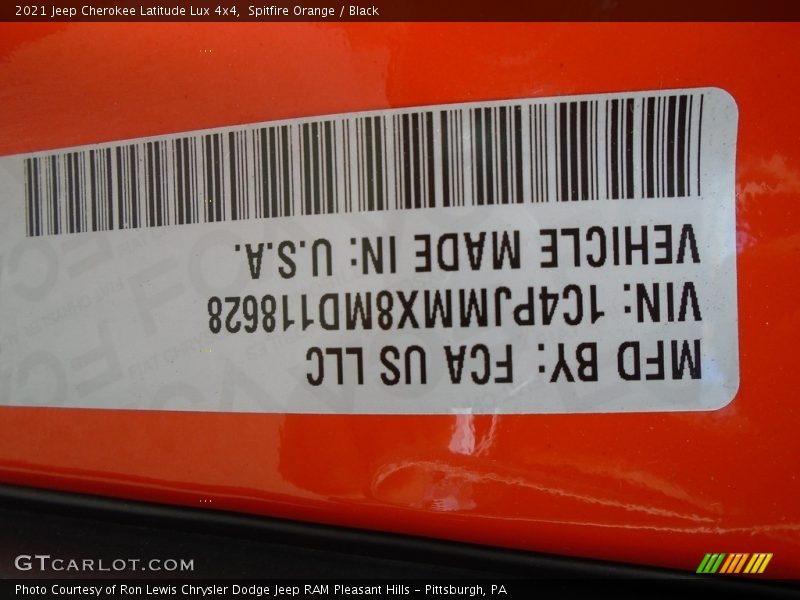 Spitfire Orange / Black 2021 Jeep Cherokee Latitude Lux 4x4