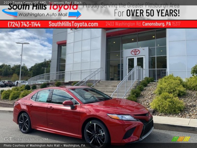 Supersonic Red / Black 2020 Toyota Camry XSE AWD