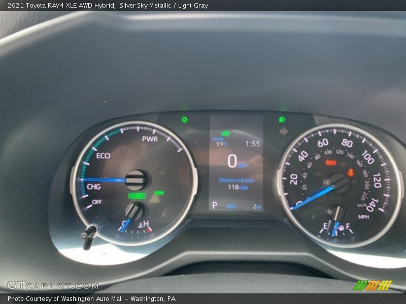 Silver Sky Metallic / Light Gray 2021 Toyota RAV4 XLE AWD Hybrid