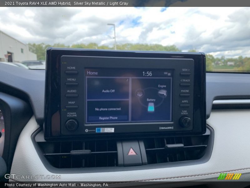 Silver Sky Metallic / Light Gray 2021 Toyota RAV4 XLE AWD Hybrid