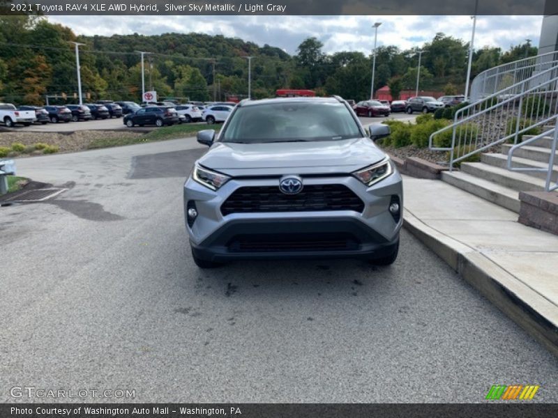 Silver Sky Metallic / Light Gray 2021 Toyota RAV4 XLE AWD Hybrid