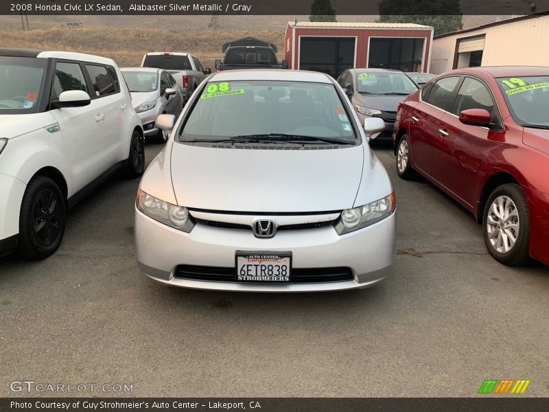 Alabaster Silver Metallic / Gray 2008 Honda Civic LX Sedan