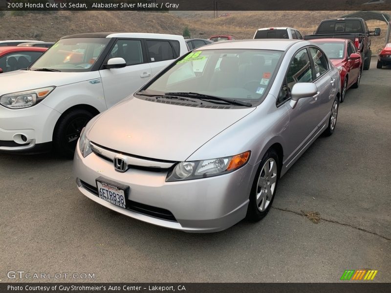 Alabaster Silver Metallic / Gray 2008 Honda Civic LX Sedan