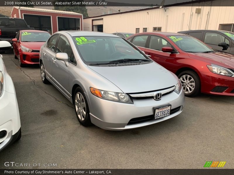 Alabaster Silver Metallic / Gray 2008 Honda Civic LX Sedan