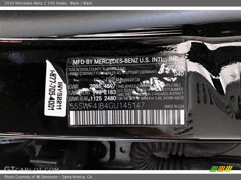 Black / Black 2016 Mercedes-Benz C 300 Sedan