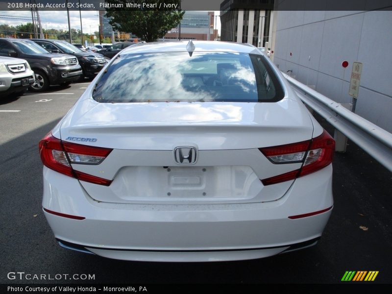 Platinum White Pearl / Ivory 2018 Honda Accord EX Sedan
