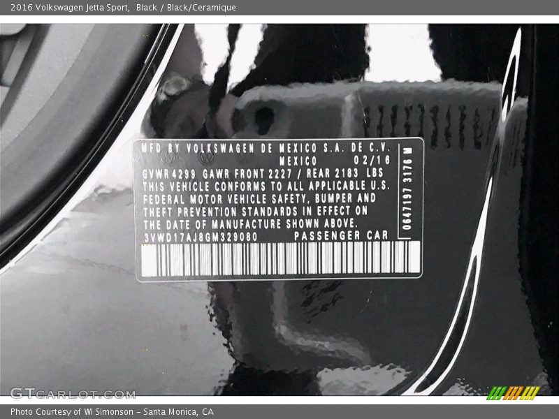 Black / Black/Ceramique 2016 Volkswagen Jetta Sport