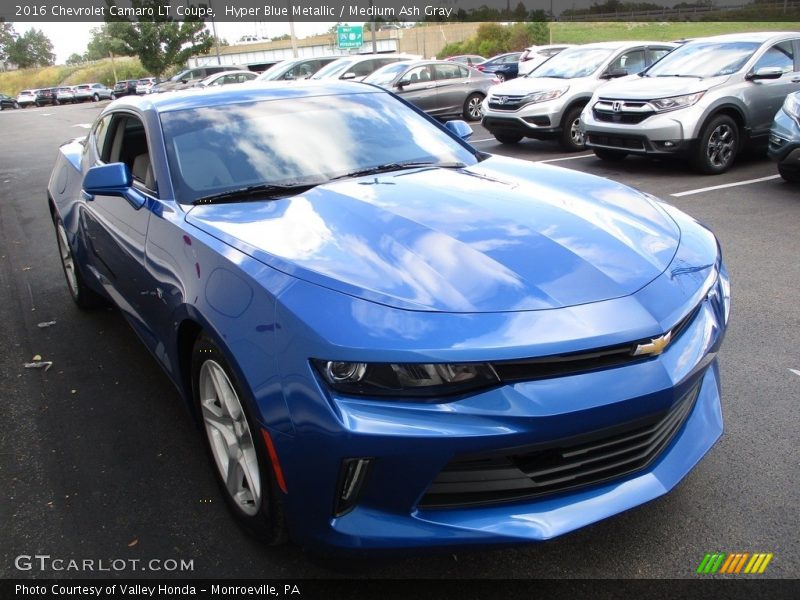 Hyper Blue Metallic / Medium Ash Gray 2016 Chevrolet Camaro LT Coupe