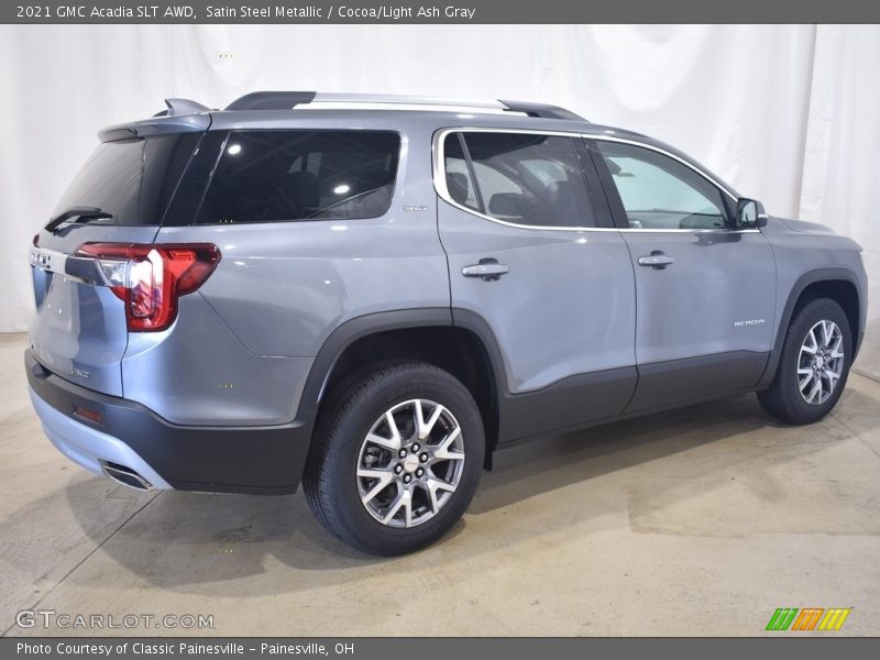 Satin Steel Metallic / Cocoa/Light Ash Gray 2021 GMC Acadia SLT AWD