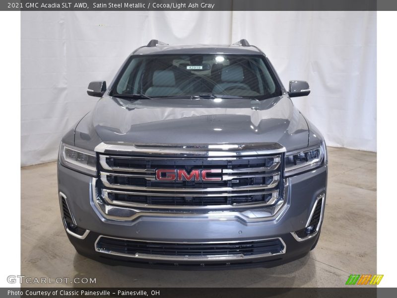 Satin Steel Metallic / Cocoa/Light Ash Gray 2021 GMC Acadia SLT AWD