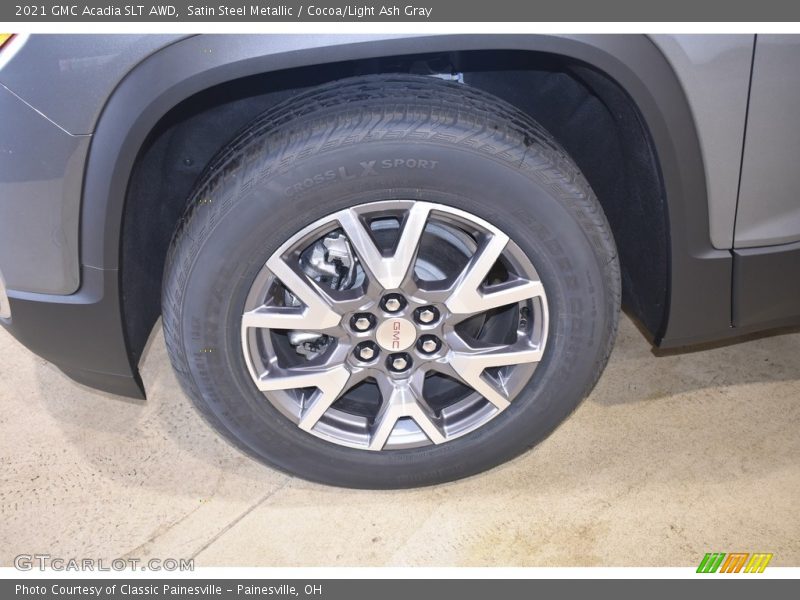 Satin Steel Metallic / Cocoa/Light Ash Gray 2021 GMC Acadia SLT AWD